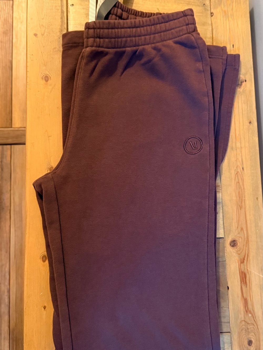 Vuori Maroon/Brown Jogger Sweatpants with Embroidered Logo